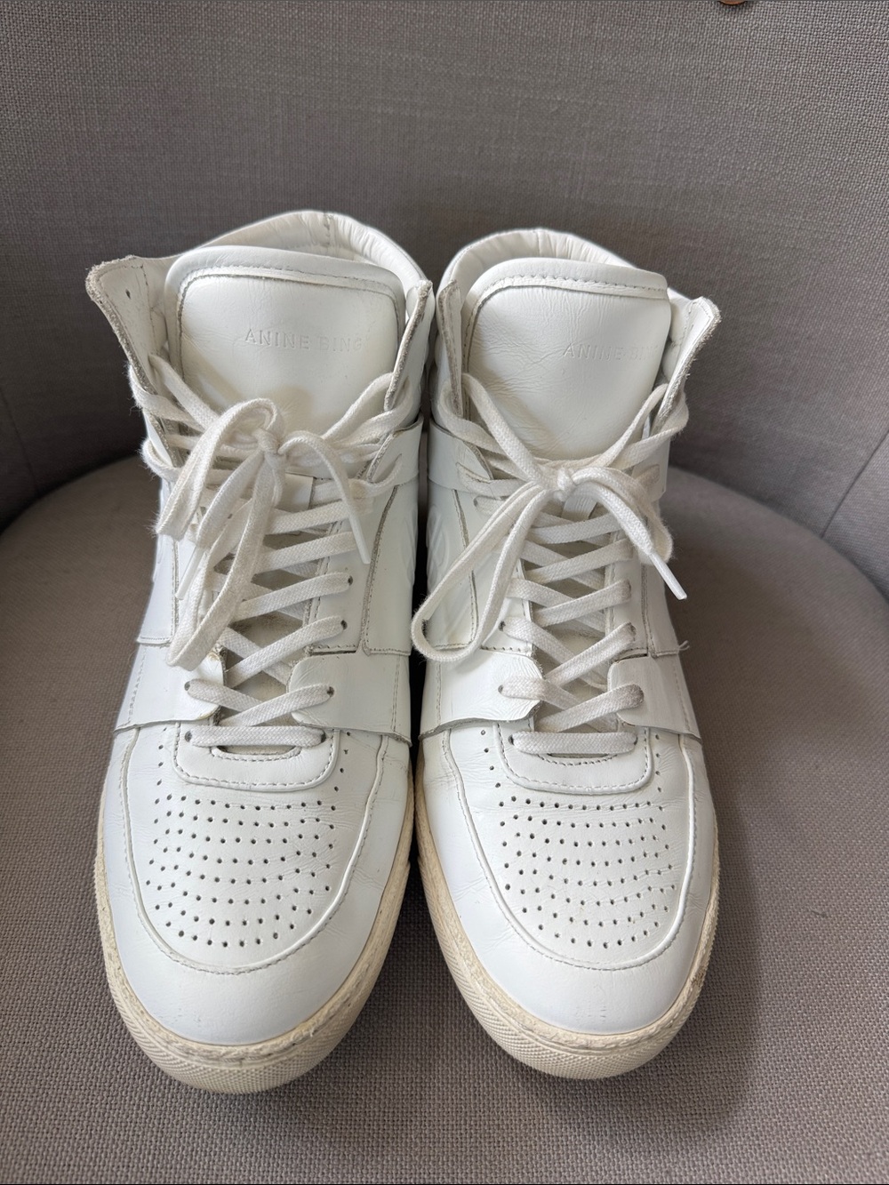 Anine Bing White High-Top Athletic Sneakers